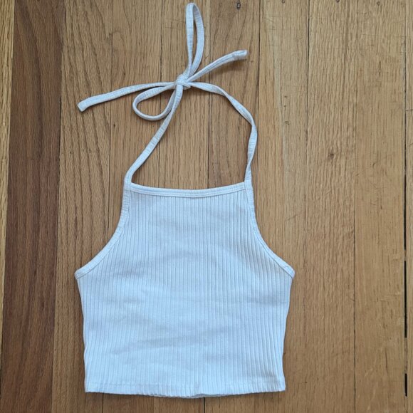 Cropped Halter Top - Garage, white - Picture 1 of 2